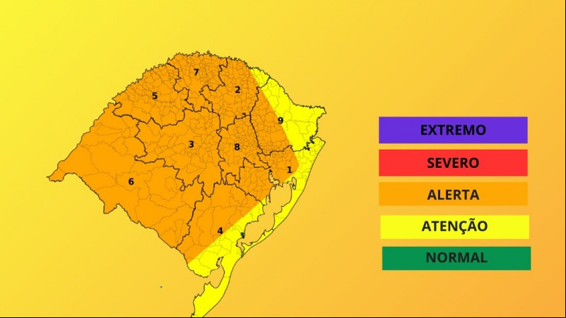 Capa Defesa Civil do Rio Grande do Sul alerta para dias temperaturas altas na região Noroeste do estado